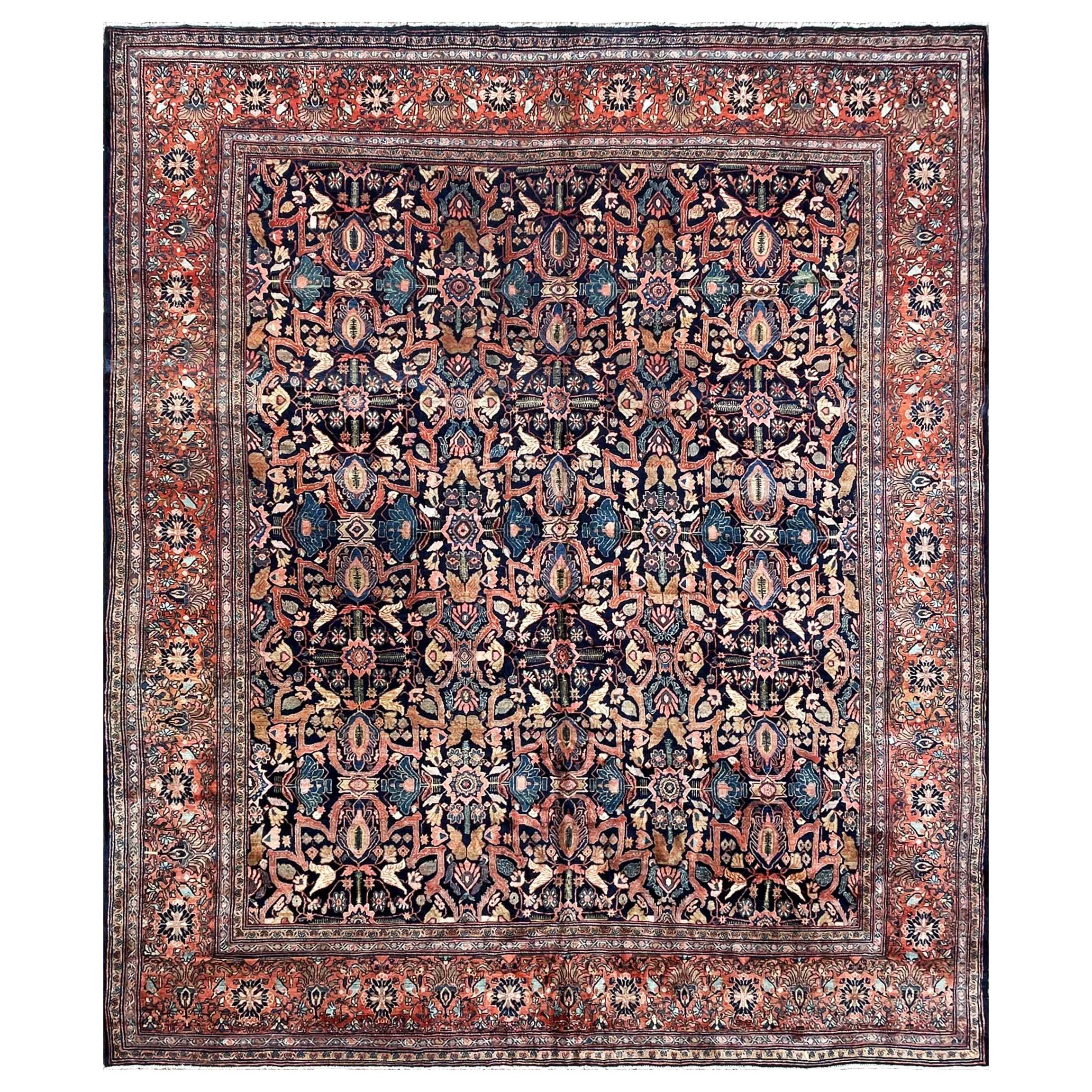 Antique Persian Feraghan Sarouk, The Most unusual For Sale