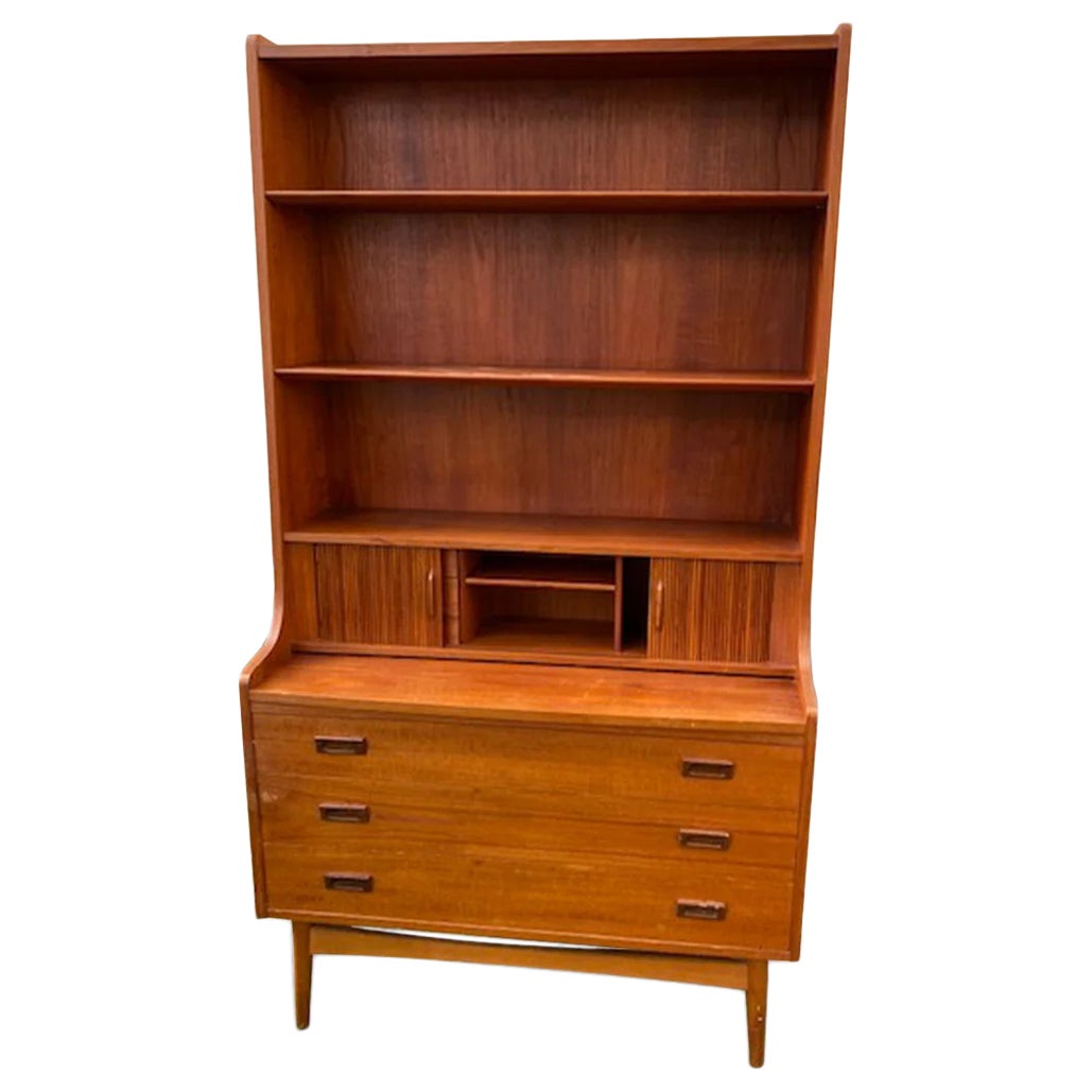 Johannes sorth teak bookcase / secretary desk For Sale