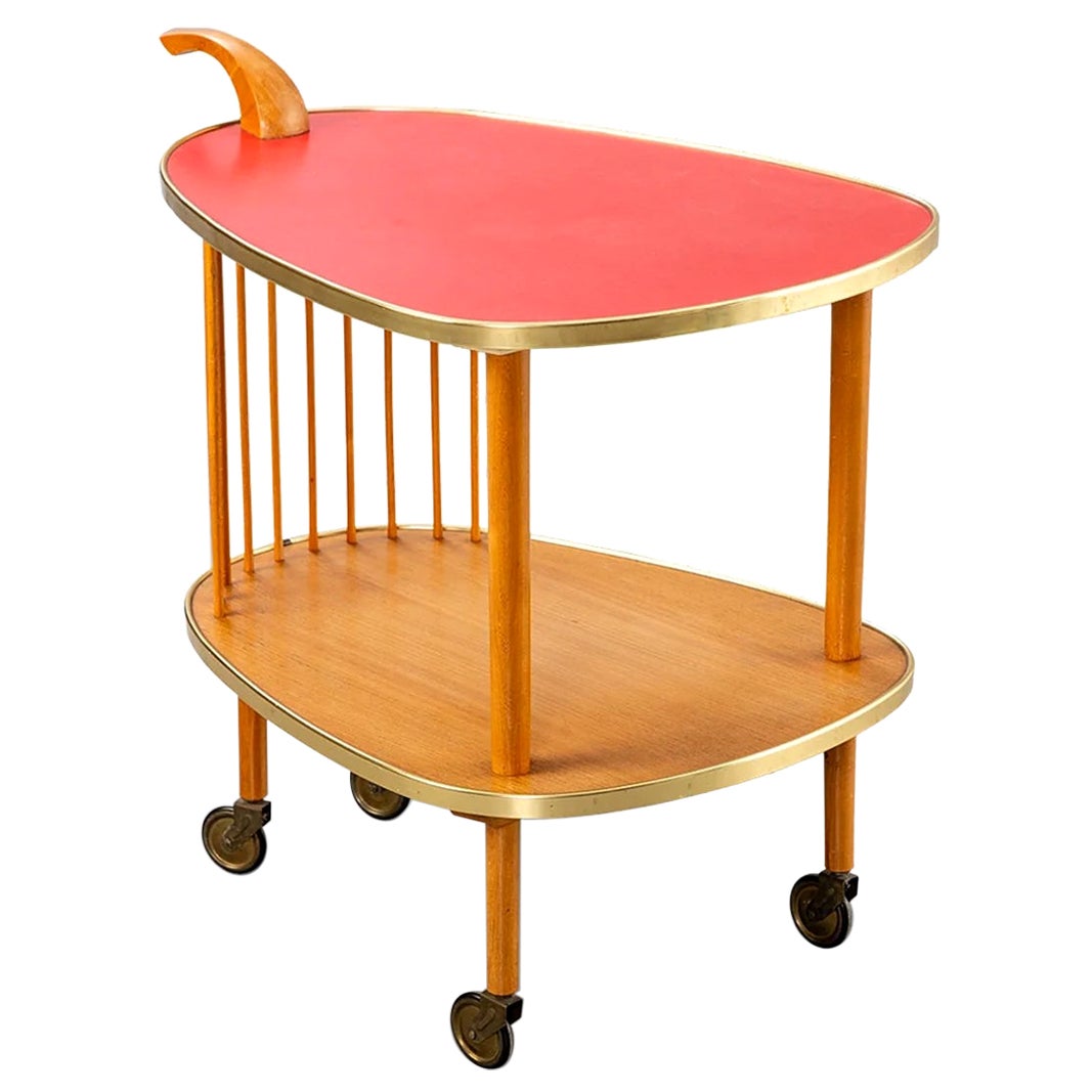 1950s french mid century bar trolley For Sale
