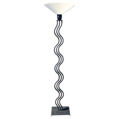 Postmodern Memphis Style Wavy Squiggle Floor Lamp