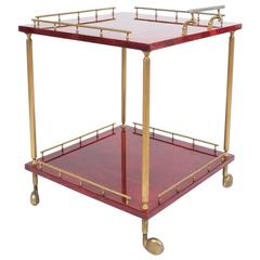 Large Aldo Tura Bar Cart or Side Table, circa 1960 5