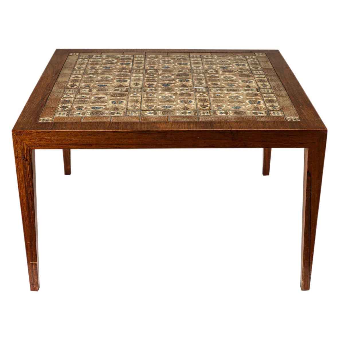 Square rosewood coffee table by severin hansen for haslev For Sale