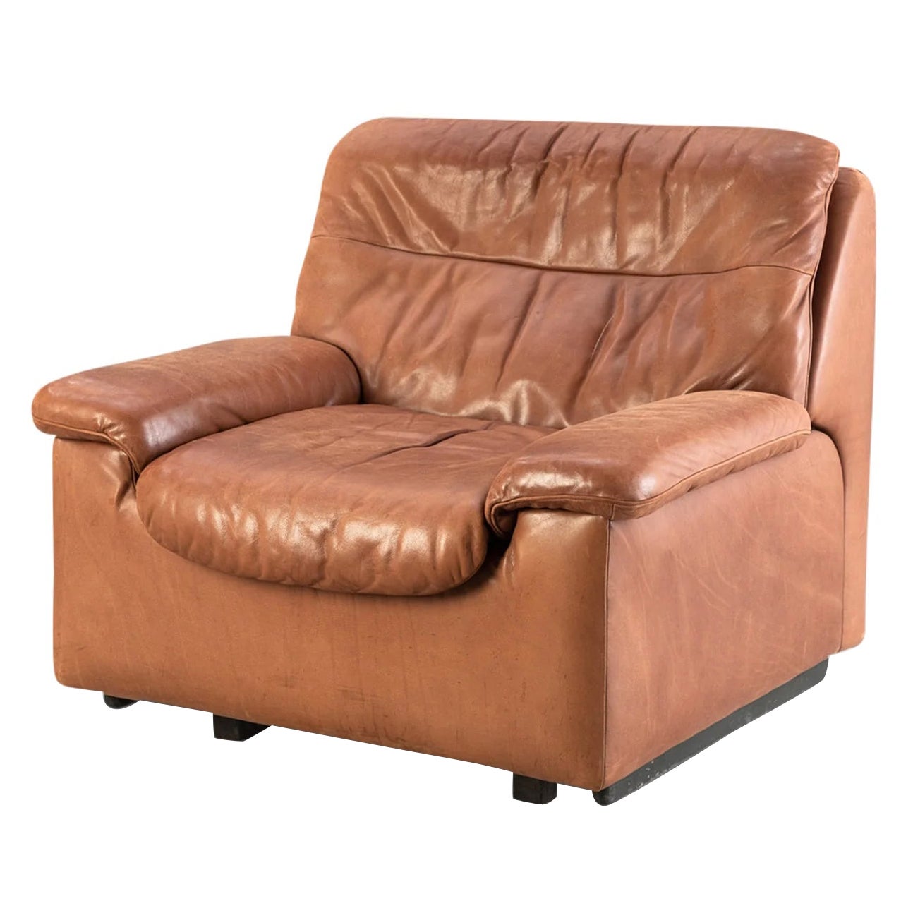 Desede "Ds-66" lounge chair in patinated leather For Sale