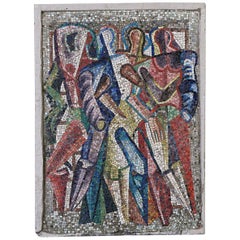 A Large Bright And Colorful Mosaic With Abstract Figures