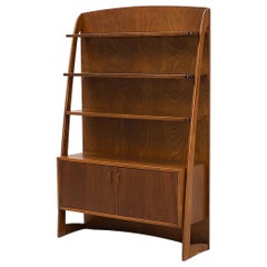 Vintage Organic swedish modern stained beech bookcase
