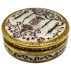 Used Snuff Box White with noble coat of arms Baroque style Sterling Silver Salimbeni