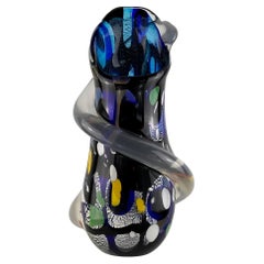 Exquisite Abstract Murano Glass Vase by S. Toso, Signed 1970s Masterpiece