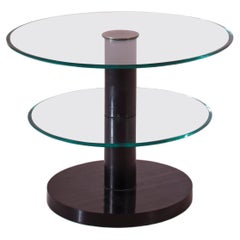 Mesa auxiliar Gio Ponti de madera y cristal, Italia, años 30