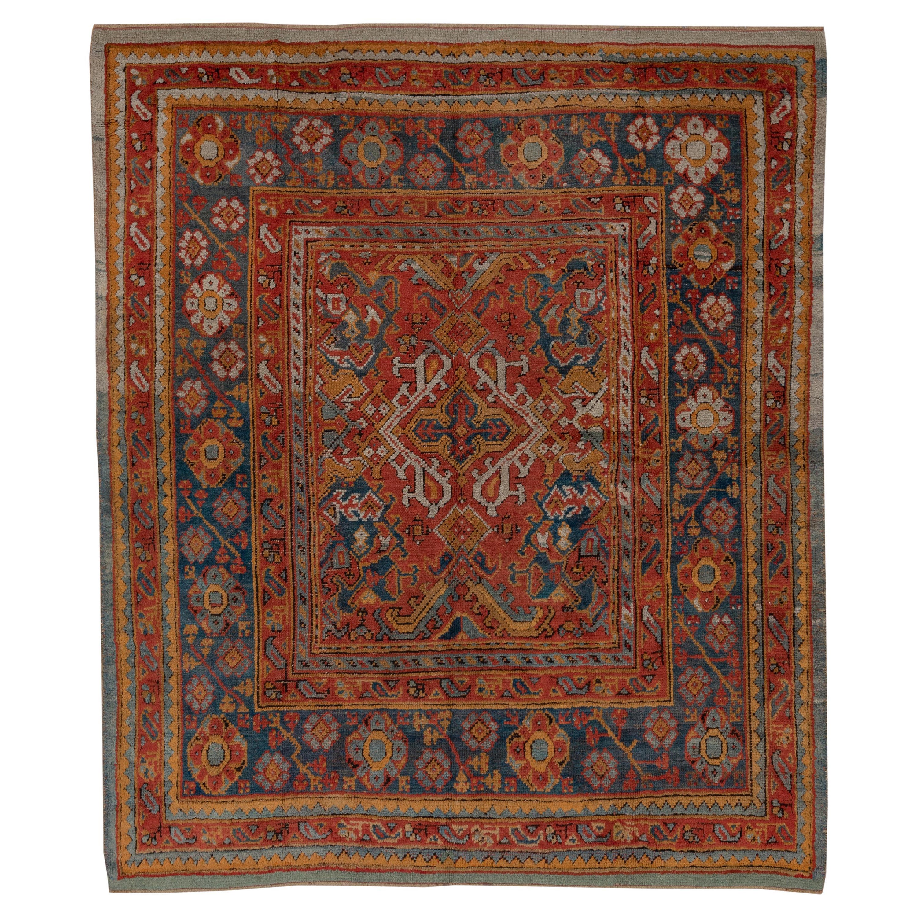 Resplendent Oushak: A Tapestry of Turkish Heritage and Vibrant Hues For Sale