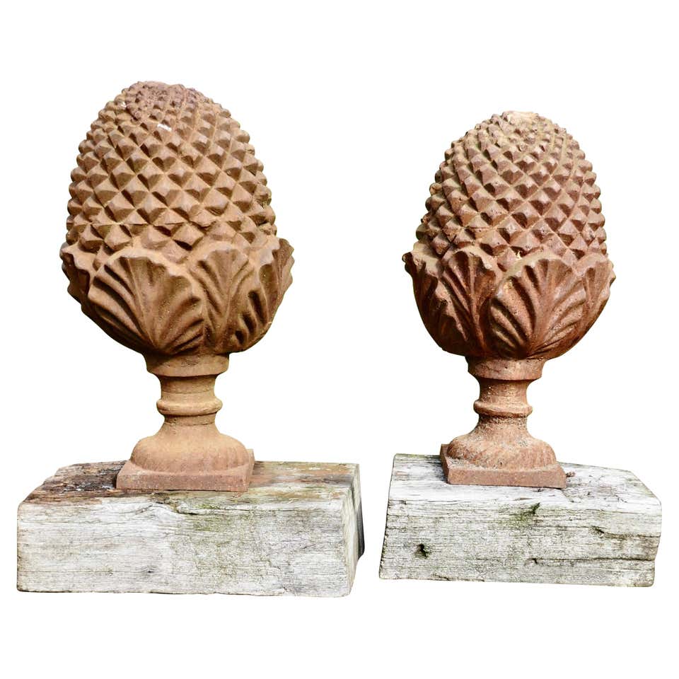 Pair of Large Cast Gate Post Finials Sculptures For Sale at 1stDibs