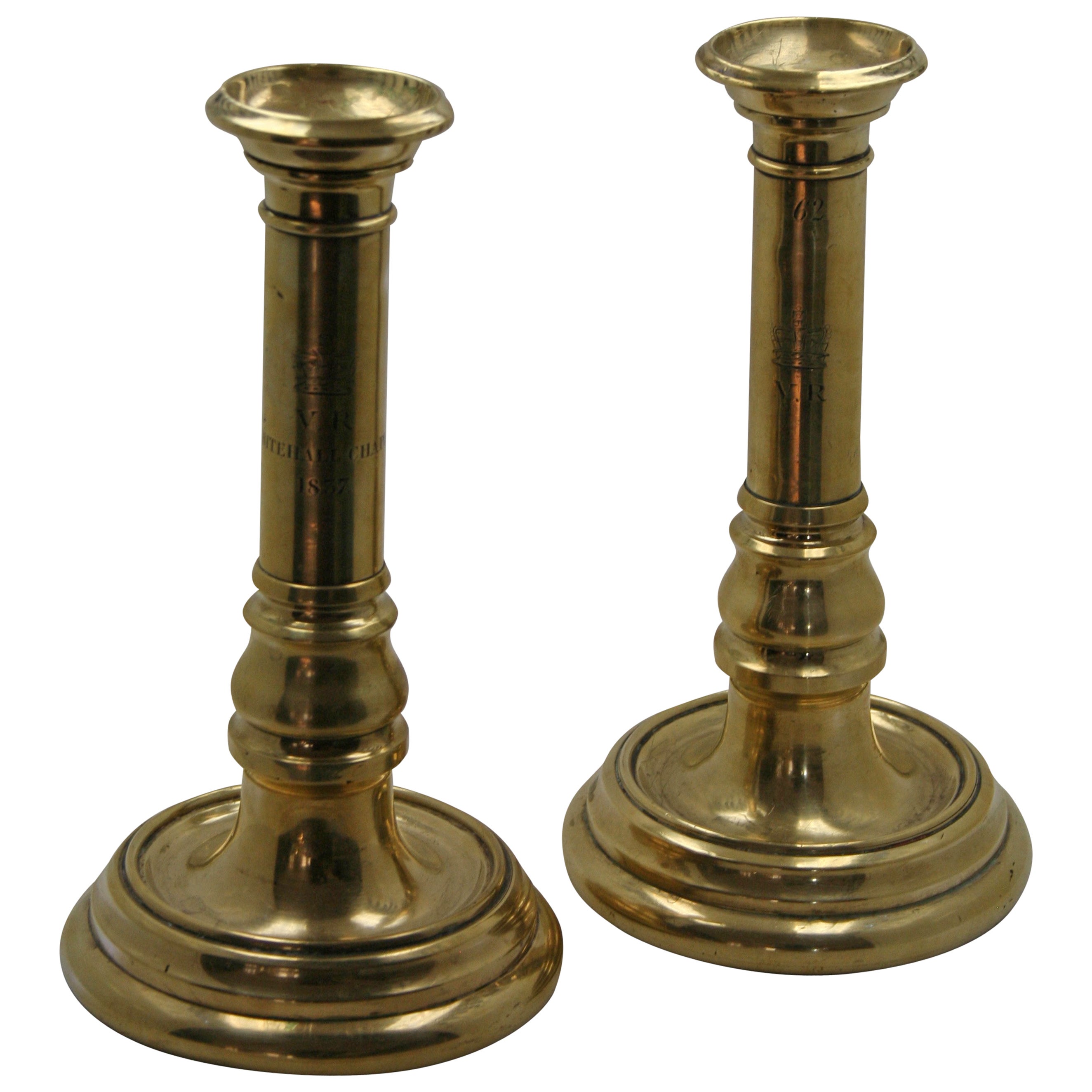 Unusual Pair of Victorian Christmas Candlesticks For Sale at 1stDibs