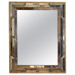 Antique Italian, Piemonte, LXIV Period Faceted Multi-Panel Mirror, Gilt Frame, ca. 1735