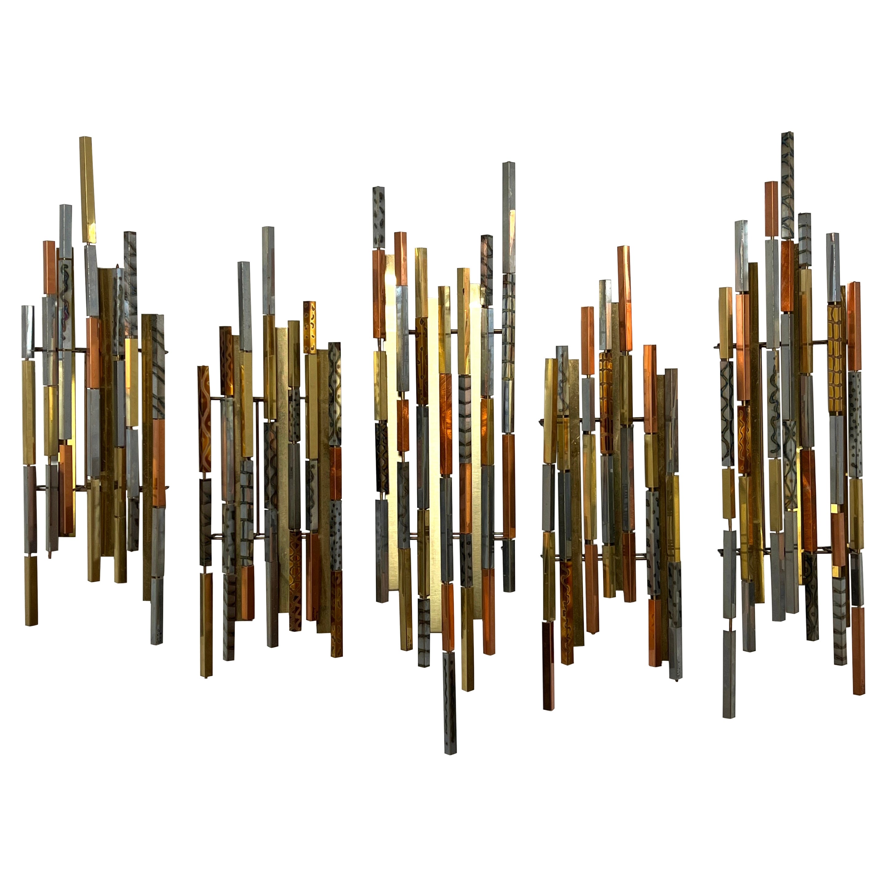 Set of Five Ray Berger Brutalist Wall Sculptures D. 1979-1981 For Sale