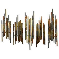 Used Set of Five Ray Berger Brutalist Wall Sculptures D. 1979-1981