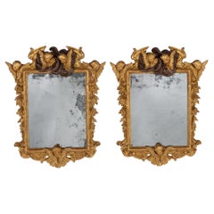 A Pair Of Baroque Giltwood And Gesso Wall Mirrors