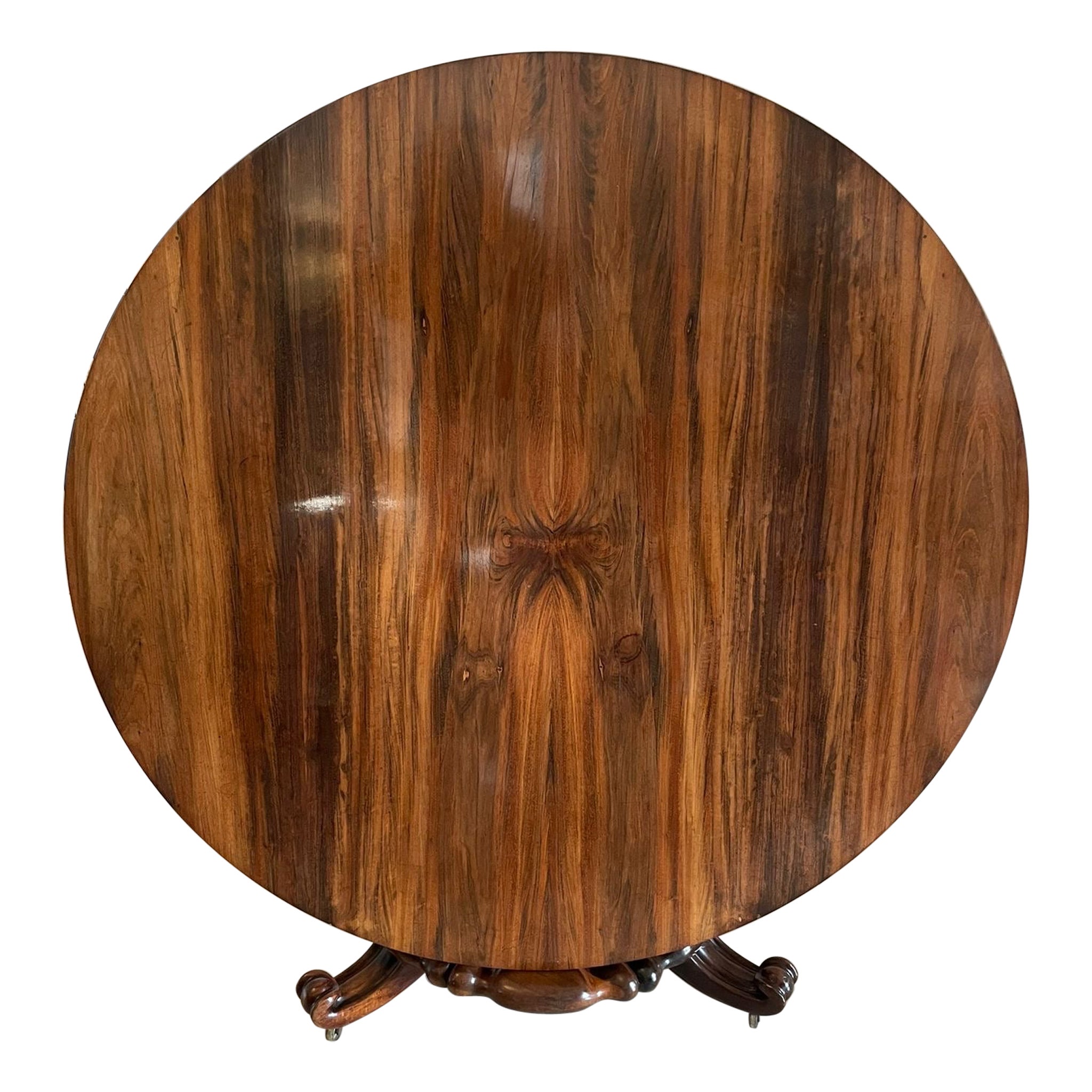 Table de salle à manger/table centrale circulaire William IV de qualité exceptionnelle 