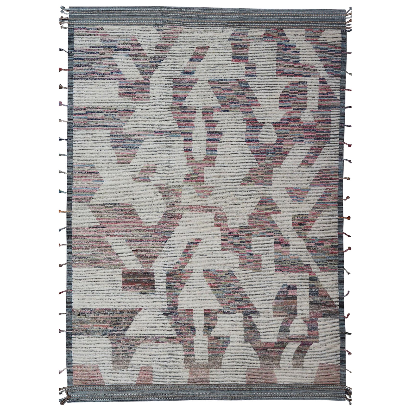 Keivan Woven Arts Large modern distressed rug For Sale