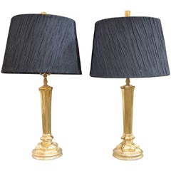 Vintage Pair of Gold Leaf Bryan Cox Lamps