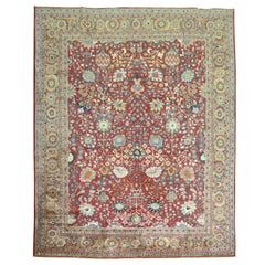 Jazzy Vintage Persian Tabriz Sarouk Carpet