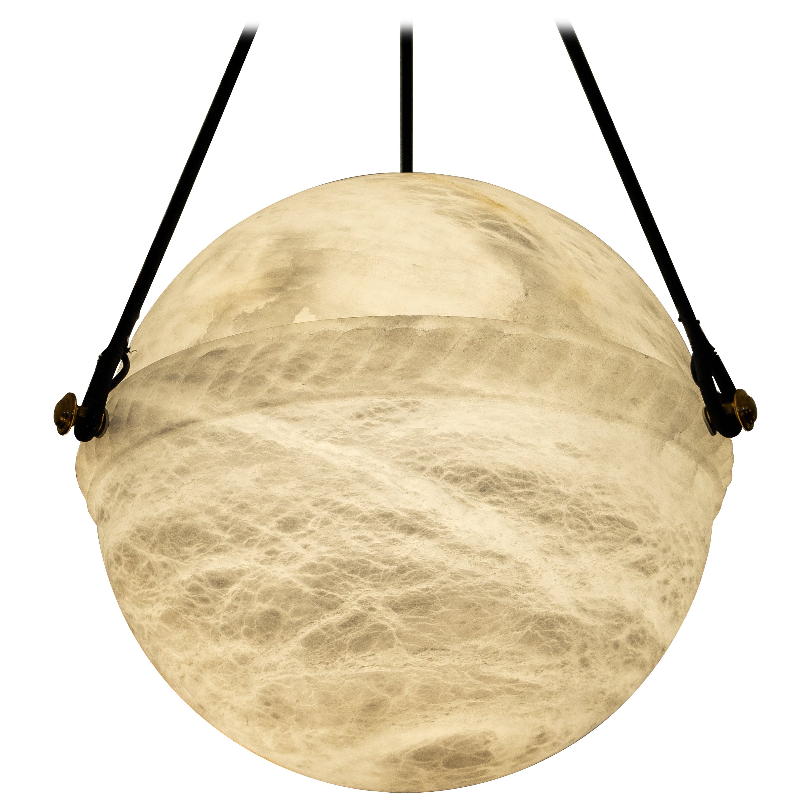 Alabaster Globe Light Fixture For Sale