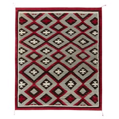Rug & Kilim's Navajo Kilim Style Teppich in Grau, Rot und Brown Geometrisches Muster
