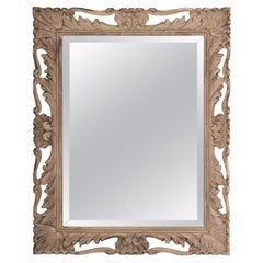 20th Century French Bleached Oak Mirror