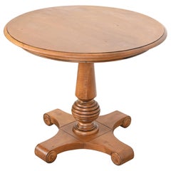 French Empire Maple Pedestal Breakfast Table or Center Table