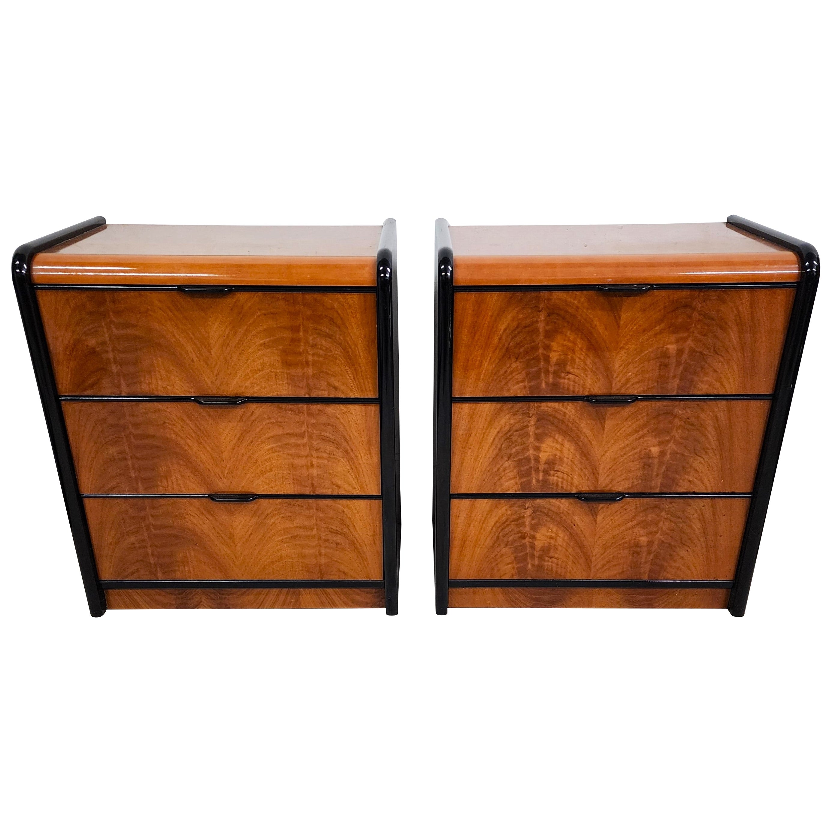 Donald Deskey Style Italian Nightstands Pair