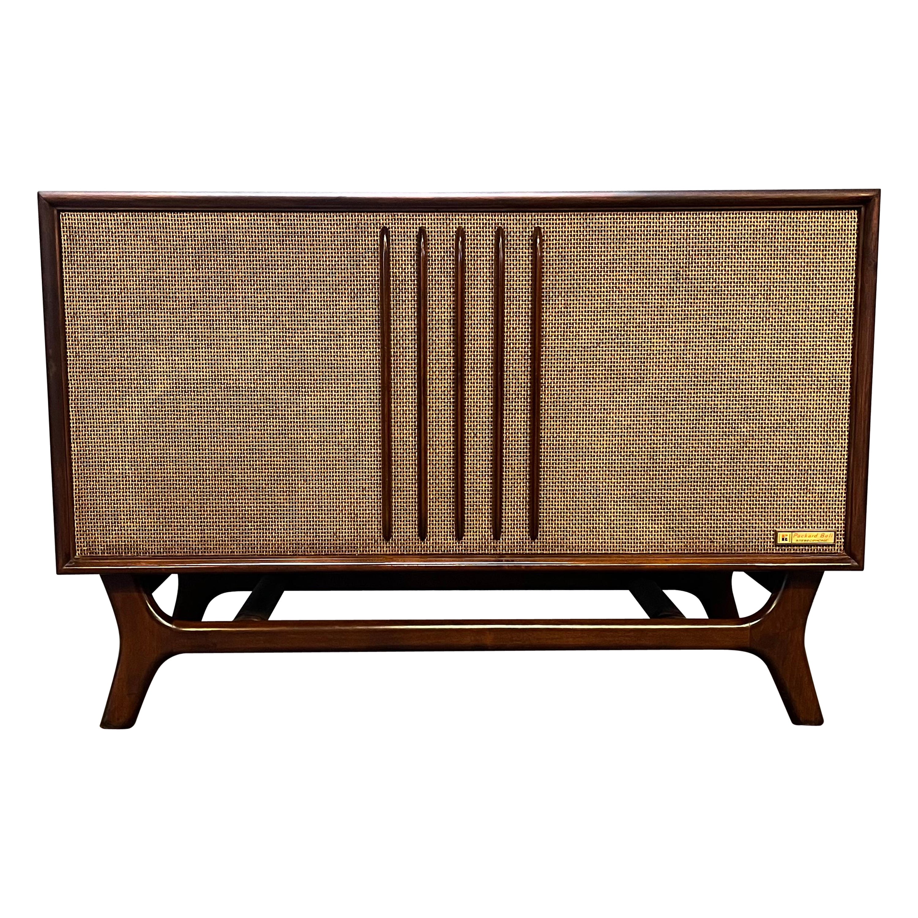 Vintage Mid Century Packard Bell Stereo Console/Record Player Console For Sale