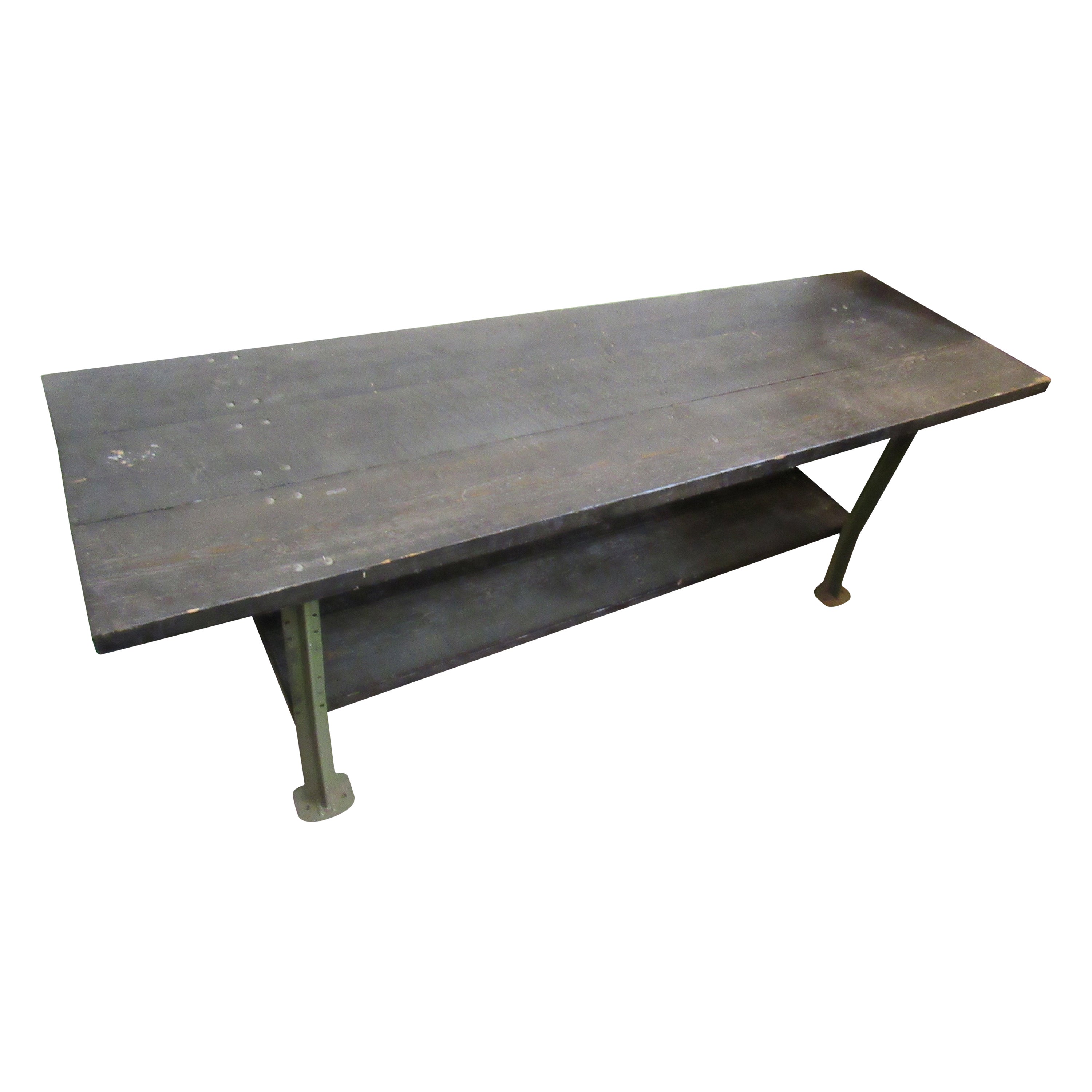 Eight Foot Industrial Kitchen Island/Work Table For Sale