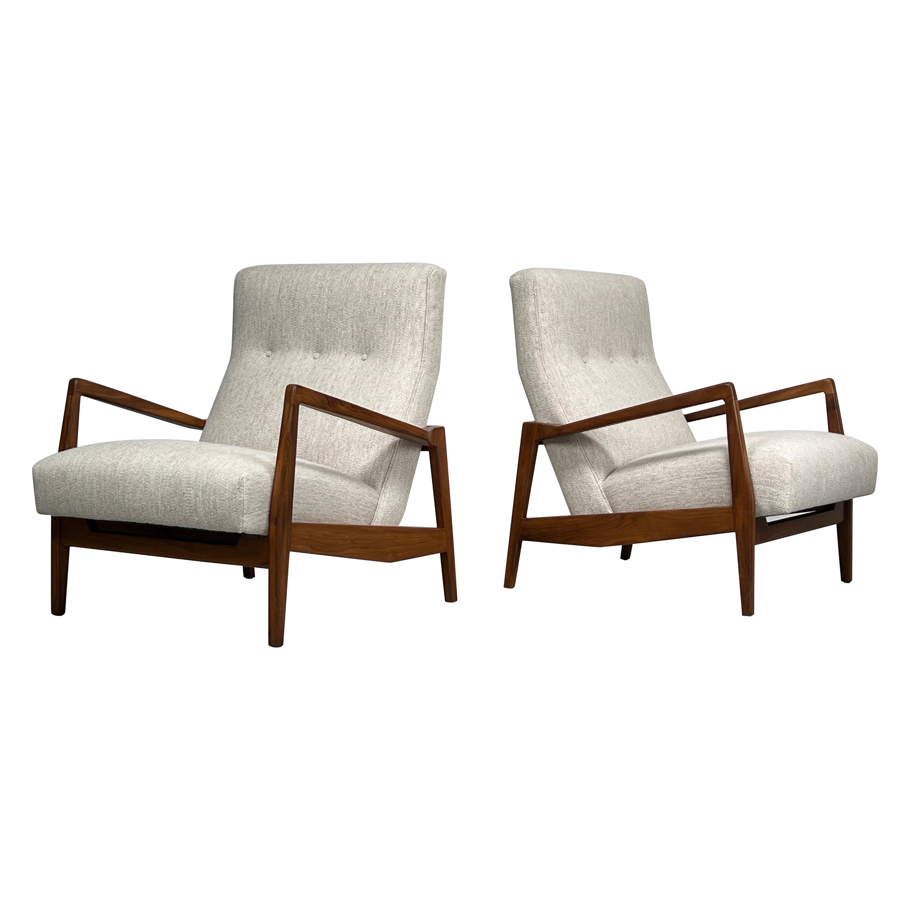 Pair of Jens Risom Lounge Chairs  For Sale