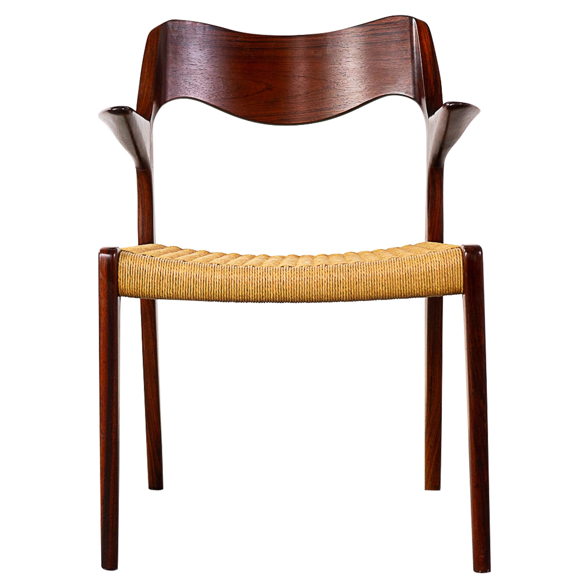 Rosewood Model 55 Armchair by Niels Otto Moller For Sale