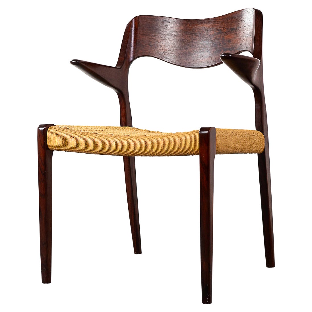 Rosewood Model 55 Armchair by Niels Otto Moller For Sale