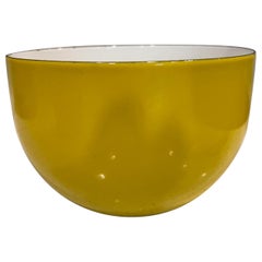 Scandinavian Modern Yellow Enamel Serving Mixing Bowl