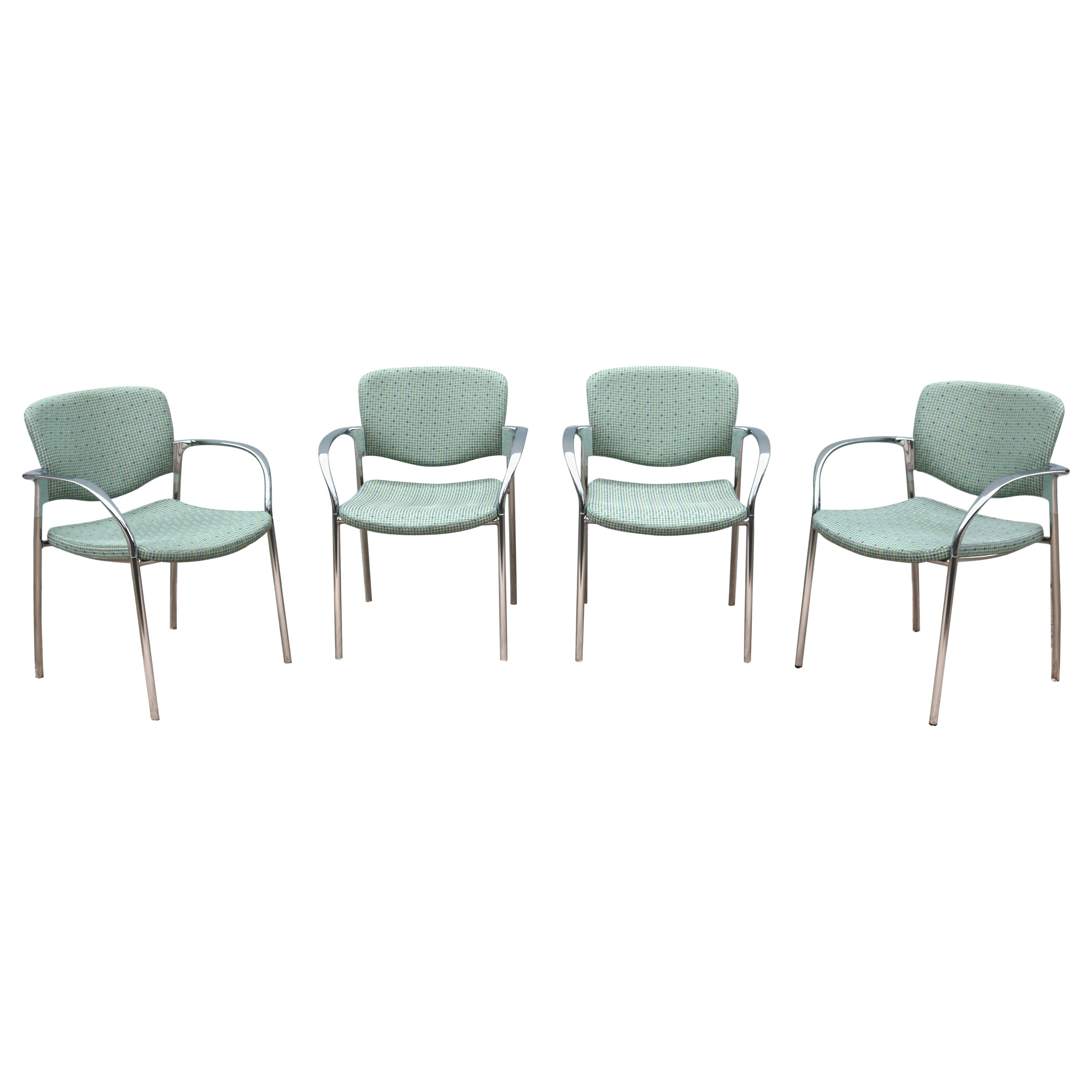 Modern Stylex Welcome Multi Use Green Stacking Guest or Dining Chairs, Set of 4