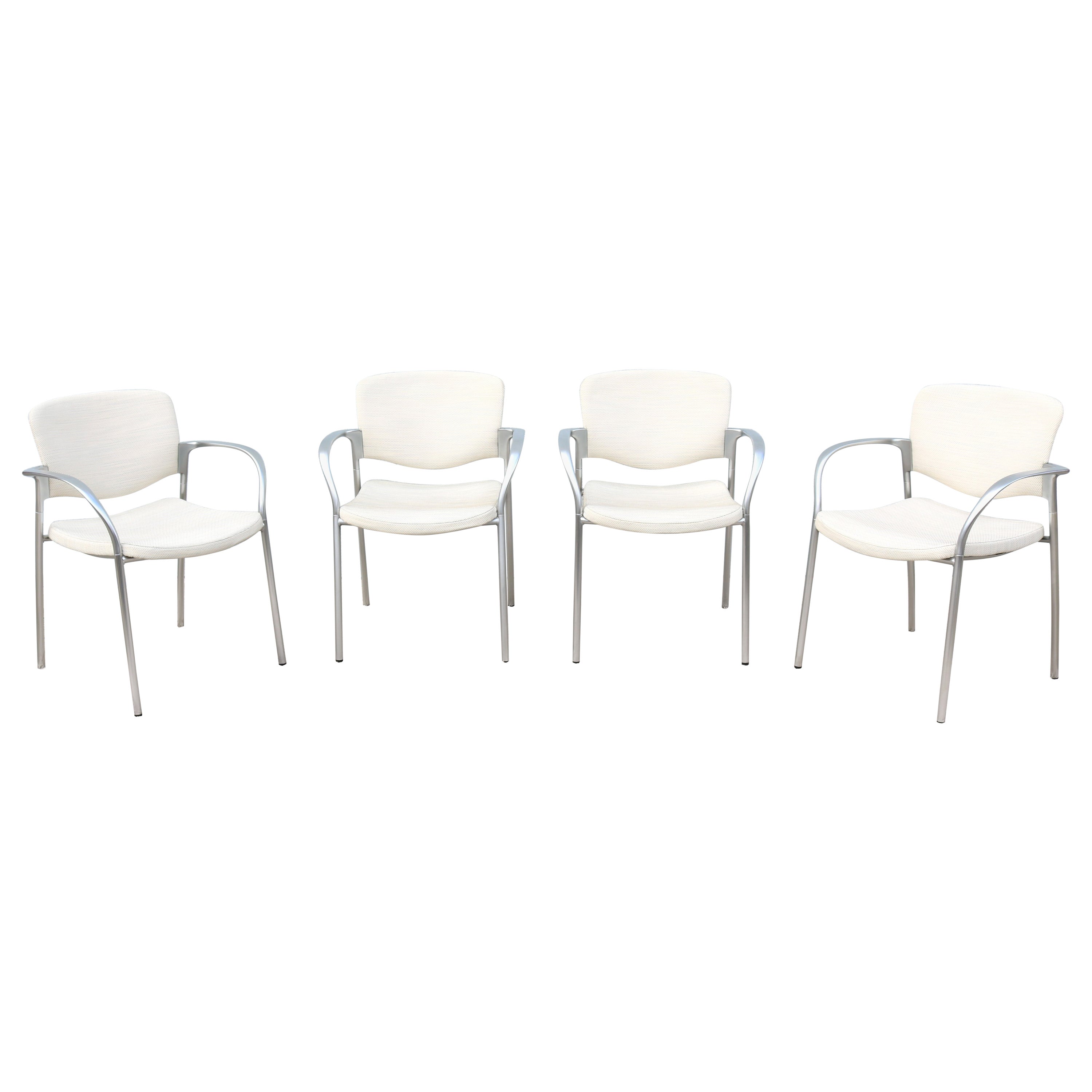 Modern Stylex Welcome Multi Use Ivory Stacking Dining or Guest Chairs - Set of 4 For Sale