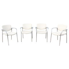 Modern Stylex Welcome Multi Use Ivory Stacking Dining or Guest Chairs - Set of 4