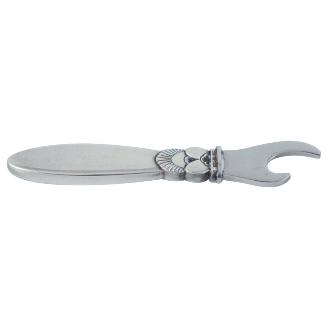Georg Jensen Cactus. Bottle opener in sterling silver and stainless steel. For Sale