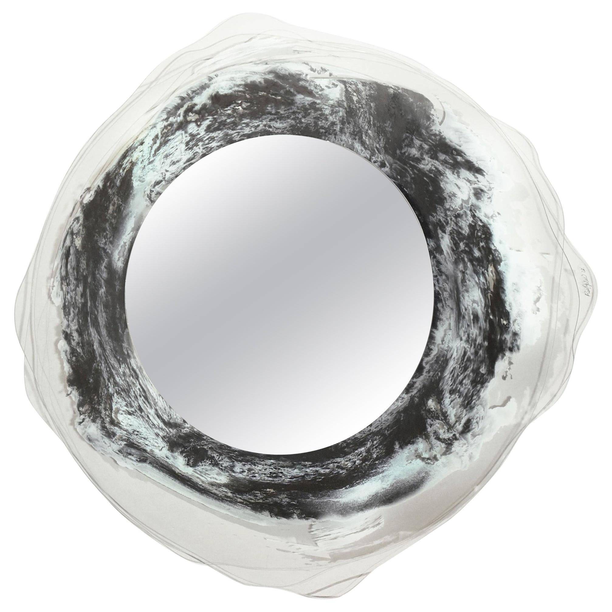 Ocean Waves. contemporary mirror created by de artist and designer Raoul Gilioli For Sale
