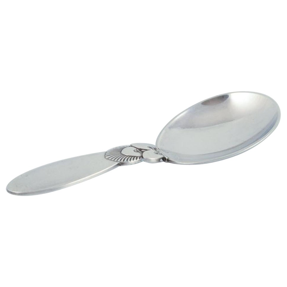 Georg Jensen Cactus. Small compote spoon in sterling silver. For Sale
