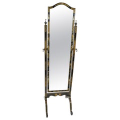Chinoiserie Decorated Cheval Mirror circa 1920s