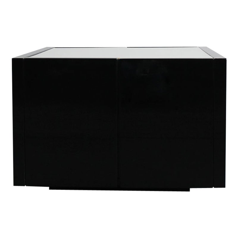 Massimo & Lella Vignelli Black Saratoga Side Table or Bar Cabinet by Poltronova For Sale