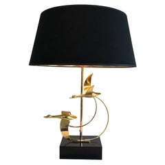 Flock of Wild Geese Brass Table Lamp