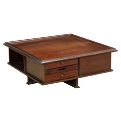 Low wooden coffee table Years 60-70