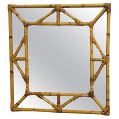 Mid-Century Bamboo Mirror Italian Design 1960s