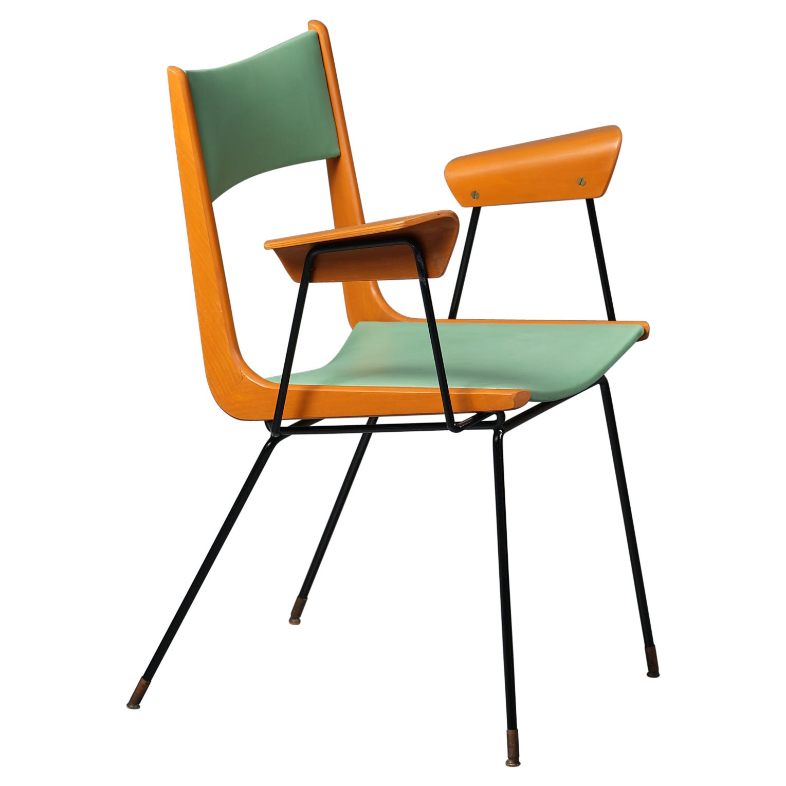 Vintage 50s Boomerang Desk Chair by Carlo Ratti For Sale
