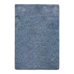 Midcentury Swedish Rya Blue Rug