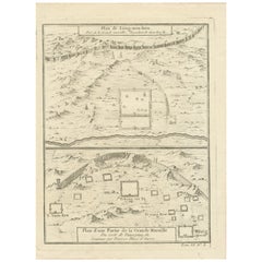 1749 Jacques Nicolas Bellin Map of the Great Wall of China Near Kiang-nan fu