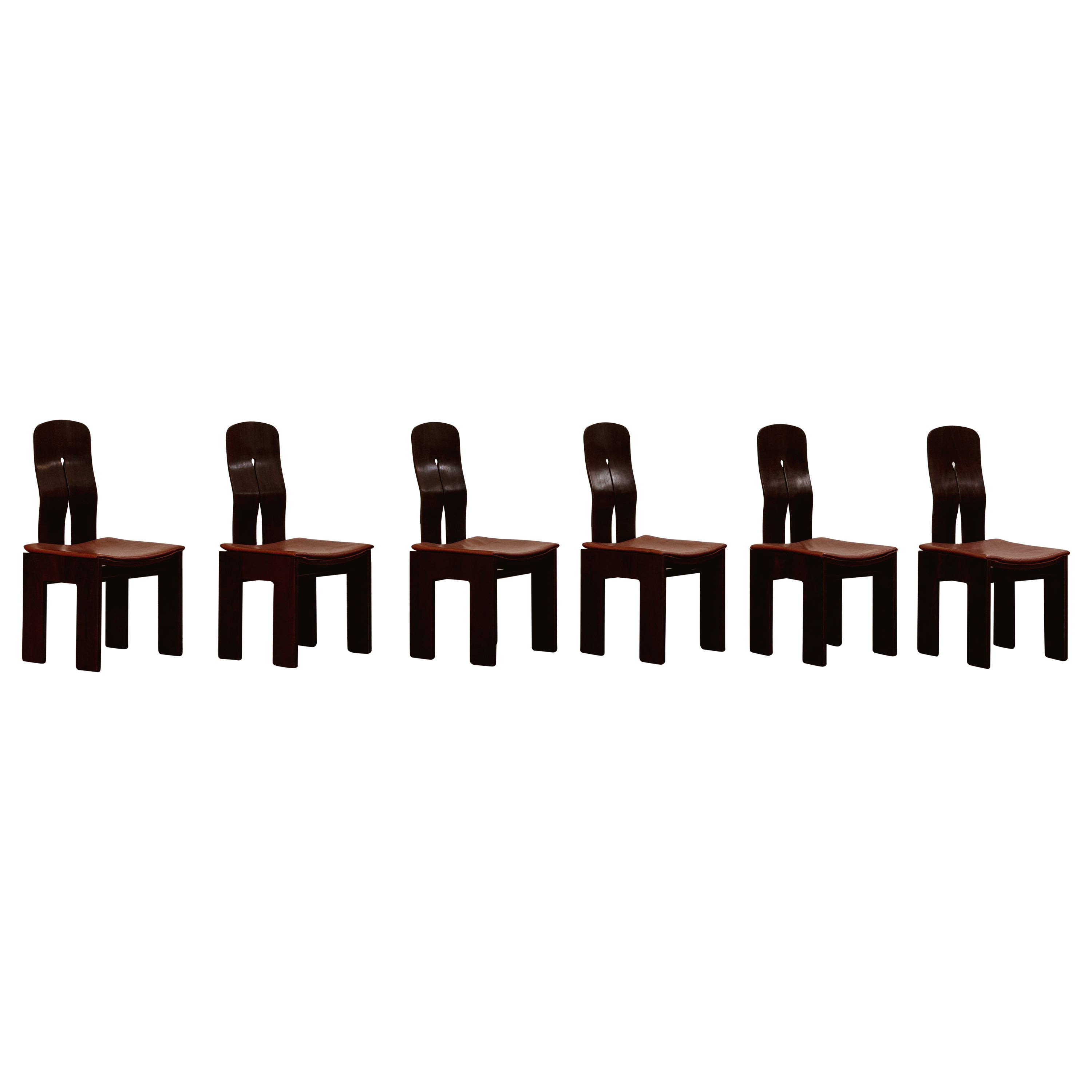 Carlo Scarpa "1934" Dining Chair for Bernini, 1977, set of 6 For Sale