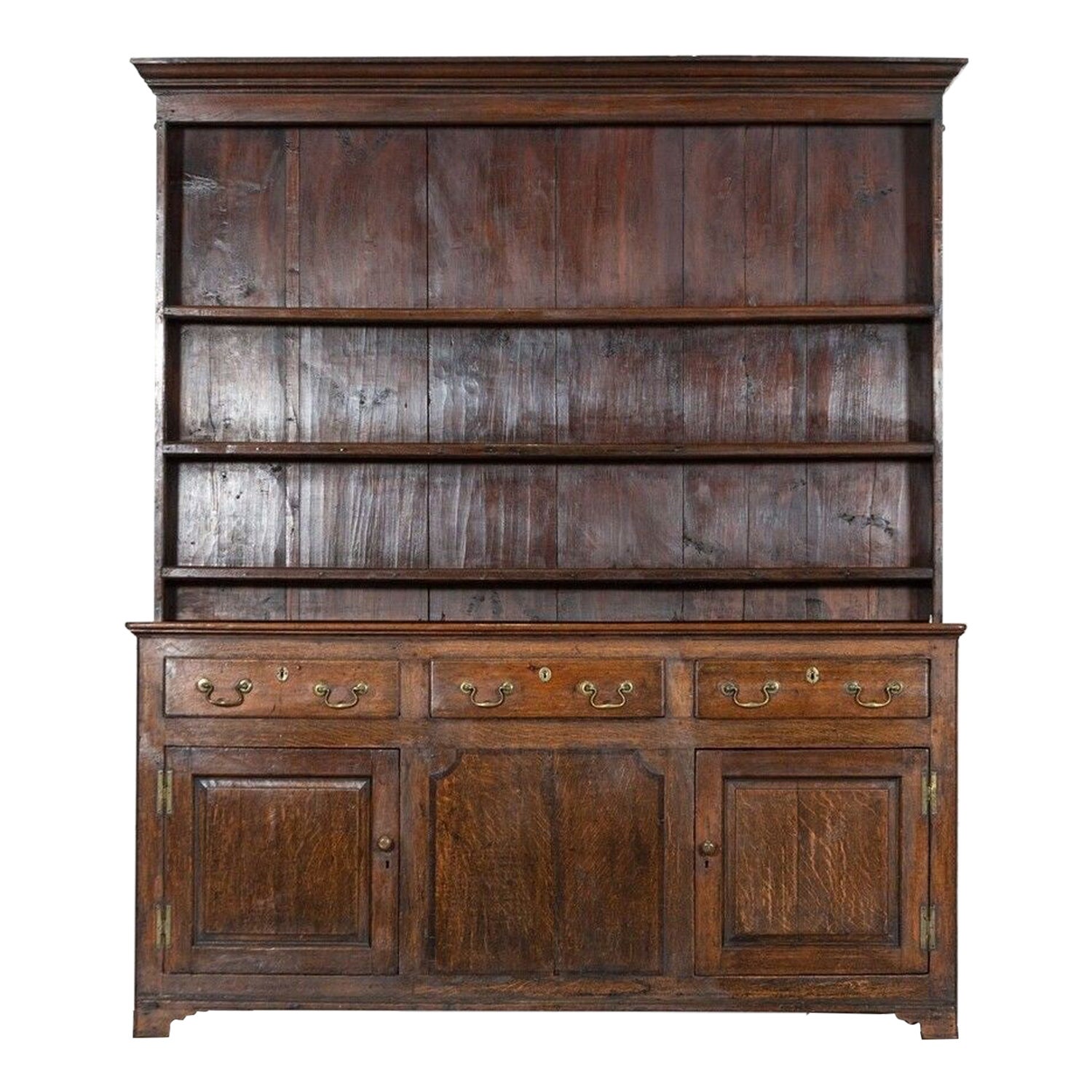 Large 18thC English Oak Dresser For Sale